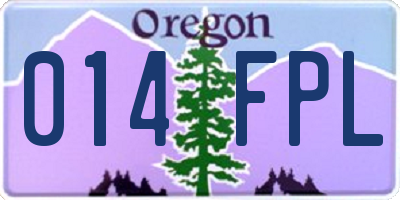 OR license plate 014FPL