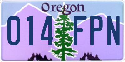OR license plate 014FPN
