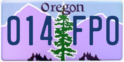 OR license plate 014FPO