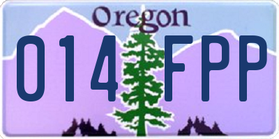 OR license plate 014FPP