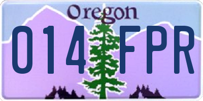 OR license plate 014FPR