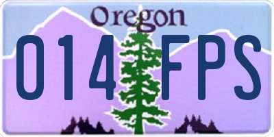 OR license plate 014FPS