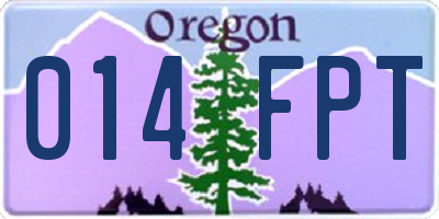 OR license plate 014FPT