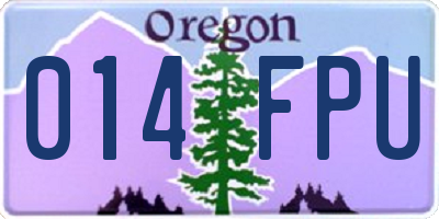 OR license plate 014FPU