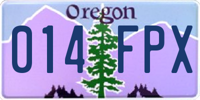 OR license plate 014FPX