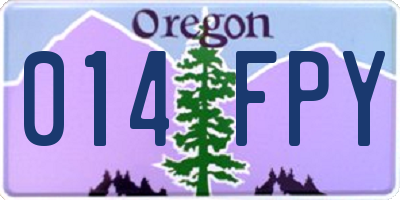 OR license plate 014FPY