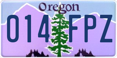 OR license plate 014FPZ