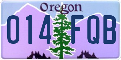 OR license plate 014FQB