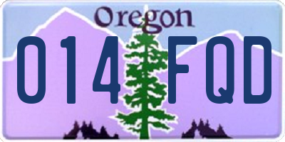 OR license plate 014FQD