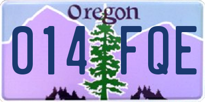 OR license plate 014FQE