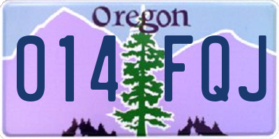 OR license plate 014FQJ