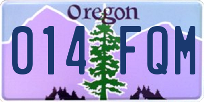 OR license plate 014FQM