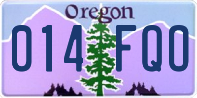 OR license plate 014FQO