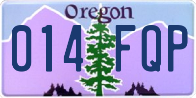 OR license plate 014FQP