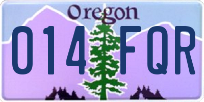 OR license plate 014FQR