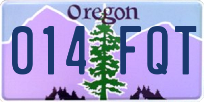 OR license plate 014FQT