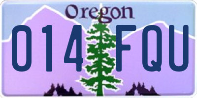 OR license plate 014FQU