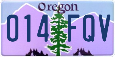 OR license plate 014FQV