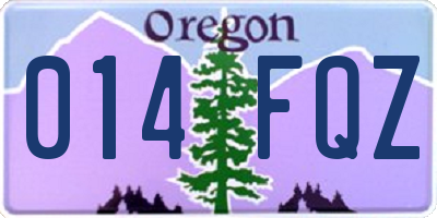 OR license plate 014FQZ