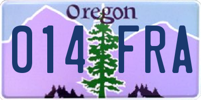 OR license plate 014FRA