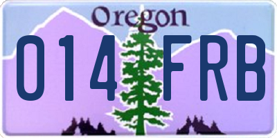 OR license plate 014FRB