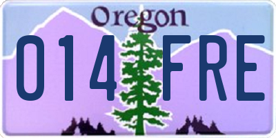 OR license plate 014FRE