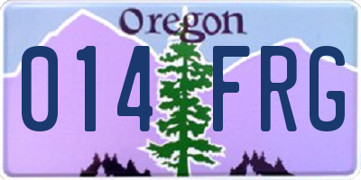OR license plate 014FRG