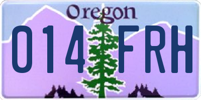 OR license plate 014FRH