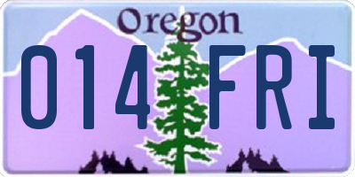 OR license plate 014FRI