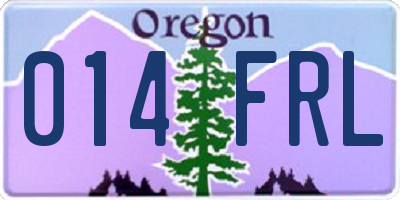 OR license plate 014FRL