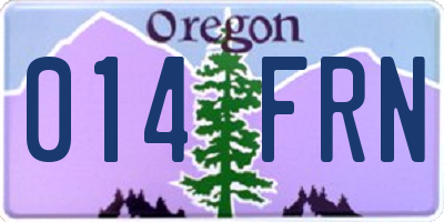 OR license plate 014FRN