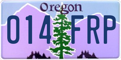 OR license plate 014FRP