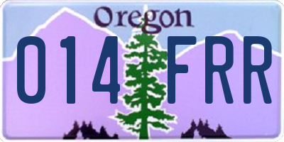 OR license plate 014FRR