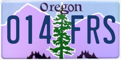 OR license plate 014FRS