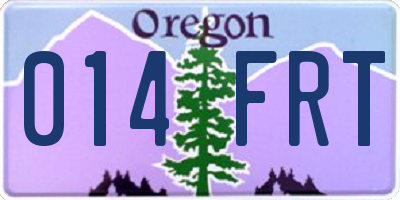 OR license plate 014FRT