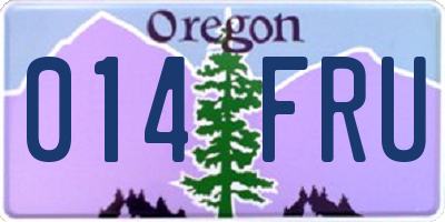 OR license plate 014FRU