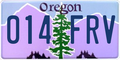 OR license plate 014FRV