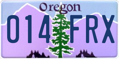 OR license plate 014FRX