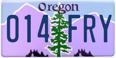 OR license plate 014FRY