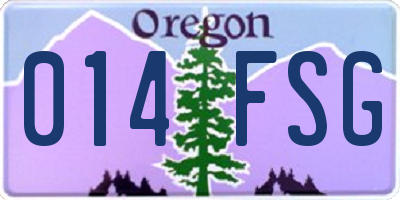 OR license plate 014FSG