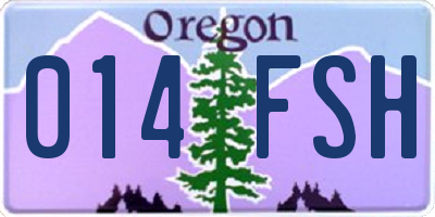 OR license plate 014FSH