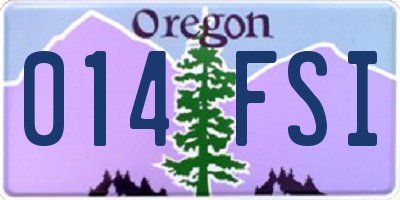 OR license plate 014FSI