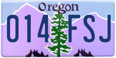 OR license plate 014FSJ