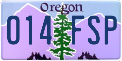 OR license plate 014FSP