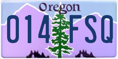 OR license plate 014FSQ