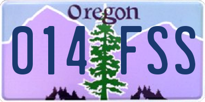 OR license plate 014FSS
