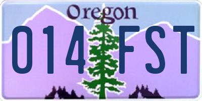 OR license plate 014FST