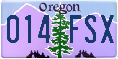 OR license plate 014FSX