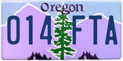 OR license plate 014FTA
