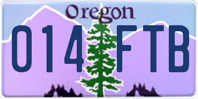 OR license plate 014FTB